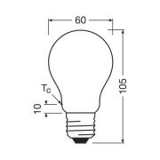 OSRAM traditionell LED-lampa E27 7,2W matt 2.700K 1521lm 2st