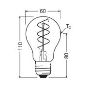 OSRAM LED Vintage E27 8W 2,200K Spiral Filament klar dimbar