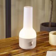 Lindby LED-bordslampa Isaline, beige, dimbar, IP44