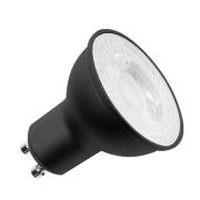 SLV LED reflektor GU10, 6 W, 3.000K, dimbar, svart