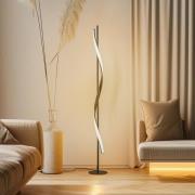 Lindby LED-golvlampa Munja, svart, metall, dimbar