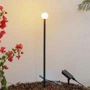 Lindby LED-solcellslampa Freydis, svart, aluminium, 2 000 K