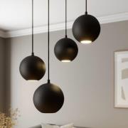 HELAM Pendellampa Midnight black fyra ljus rund