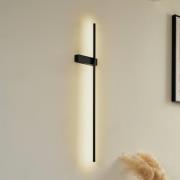 Lindby LED-vägglampa Natsumi, svart, aluminium, 90 cm