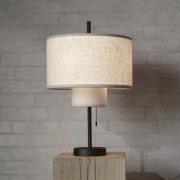 New Works bordslampa Margin, beige, Ø 36 cm, 3 lampor, textil