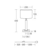 HerzBlut bordslampa Titos, trä, vit, 43 cm hög, E27