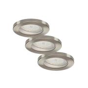 ELC Delfan LED-inbyggnadslampor för badet, 3 stycken, silver