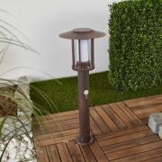 Lindby LED-sockellampa Pavlos, 55 cm, rostfärgad, sensor
