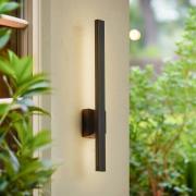 Lindby LED-utomhusvägglampa Sakari, svart, aluminium, höjd 50 cm