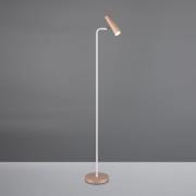 Trio Lighting Golvlampa Marley, brun/ljusgrå, höjd 151 cm, metall