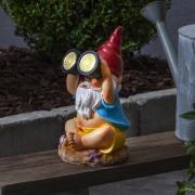 STAR TRADING Gnomy LED-solcellslampa, färgglad, plast, 22 cm, kikare