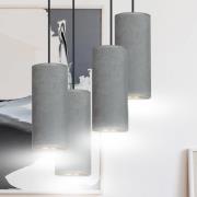 EMIBIG LIGHTING Pendellampa Joni, textil, 4 lampor rund, grå-guld