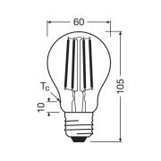 OSRAM traditionell glödlampa Filament E27 3,8W 827 energiklass A 3-pac...