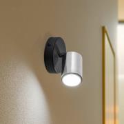 HELAM Tune II vägglampa, svart/krom, metall, E27, Ø 5,5 cm