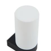 Lucande Basolo vägglampa till bad, svart, höjd 17,2 cm, glas