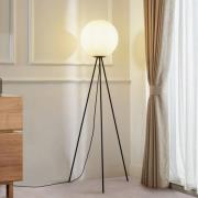 Lucande golvlampa Kestralia, vit, glas, Ø 35 cm, E27