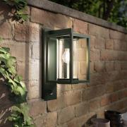 Lucande utomhusvägglampa Ferda, sensor, hängande, grön, E27