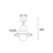 Moretti Luce Utomhustaklampa Campanula 2095, antik mässing, Ø 29 cm IP...