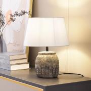 Lindby bordslampa Aelith, Ø 30 cm, grå, keramik, E27