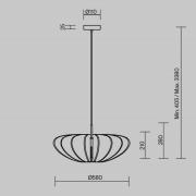 Maytoni hänglampa Cambio, grå, Ø 58 cm, filt, E27