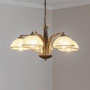Luminex Ljuskrona Korfu, 5 lampor, Ø 68 cm, guldfärgad antik