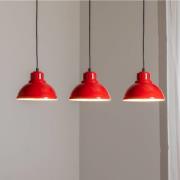 Luminex Sven hänglampa, 3 lampor, röd, stål, E27