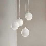 HELAM Midway hänglampa, 4 lampor, rund, sandfärgad, GU10