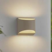 Lindby LED-utomhusvägglampa Lenore, beige, metall, 13,5 cm