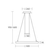HerzBlut LED-hänglampa Leonora, trä, 50 cm, dimbar