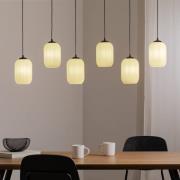 EMIBIG LIGHTING Verdi pendellampa, längd 115 cm, svart/opal, glas, 6 l...