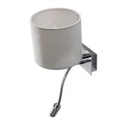 Argon Vägglampa Bilo, vit/krom, textil, 2 lampor, läslampa