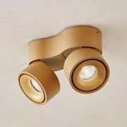 Arcchio LED-takspotlight Rotari, brun, 2 lampor, 8,9W