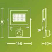 Philips utomhus LED-spot Lois UE Sensor, 14 W, 5 000 K IP65