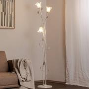 ONLI Golvlampa Lancia, elfenbensfärgad, 3 lampor, järn, glas