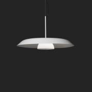 Oluce LED-hänglampa Iride, Ø 55 cm, vit, metall, glas
