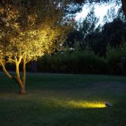 Les Jardins LED-solcellspotlight OJE, grå, dimbar dagsljussensor timer
