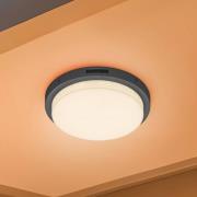 Trio Lighting LED-utomhusvägglampa Bermejo, rund, sensor, CCT, antraci...