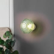 Reality Leuchten LED-vägglampa Earl, mässing/grön, glas, Ø 15,5 cm
