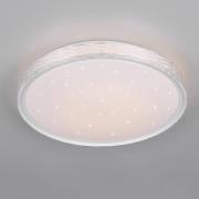 Reality Leuchten LED-taklampa Varda, vit, Ø 39 cm, fjärrkontroll