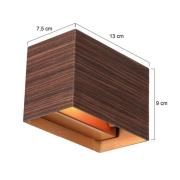 Steinhauer LED-vägglampa Muro 3365, träimitation, kantig, G9, 2 700 K