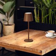 FH Lighting LED-bordslampa Roxi, rostfärgad, metall, IP54, dimbar