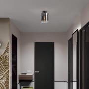 Searchlight Sweden taklampa, svart/rökgrå, 1 lampa, stål, glas