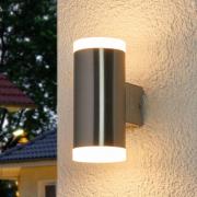 Lindby 2-lampor LED-utomhusvägglampa Eliano, stål