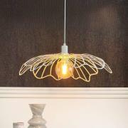 Dyberg Larsen Hänglampa BLUMEN, pärlvit, Ø 60 cm, metall