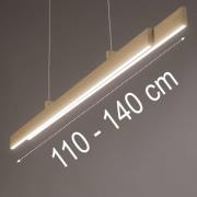 FISCHER & HONSEL LED-hänglampa Vayana, längd 114 cm, sandfärgad, metal...
