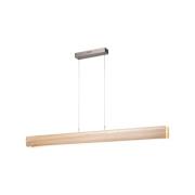 Brilliant LED-hänglampa Monterra, längd 100 cm, ljusbrun, trä