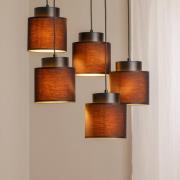 Luminex Pendellampa Soho cylindrisk rund 5 lampor svart/guld