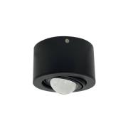 Lindby spotlight Jyla, svart, 3.000 K, Ø 13 cm, lins, aluminium