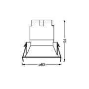 OSRAM LED-inbyggnadsspot TWIST, vit/silver, 840 Ø 9,3 cm metall