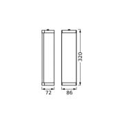 OSRAM vägglampa BATHROOM, krom Längd 32 cm Metall/glas IP44